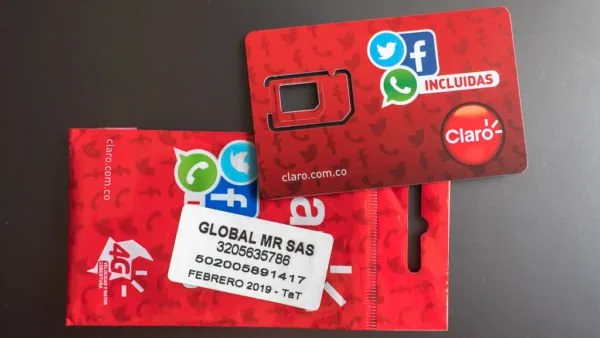 Lokale SIM-Karte im Kolumbien für mobiles Internet